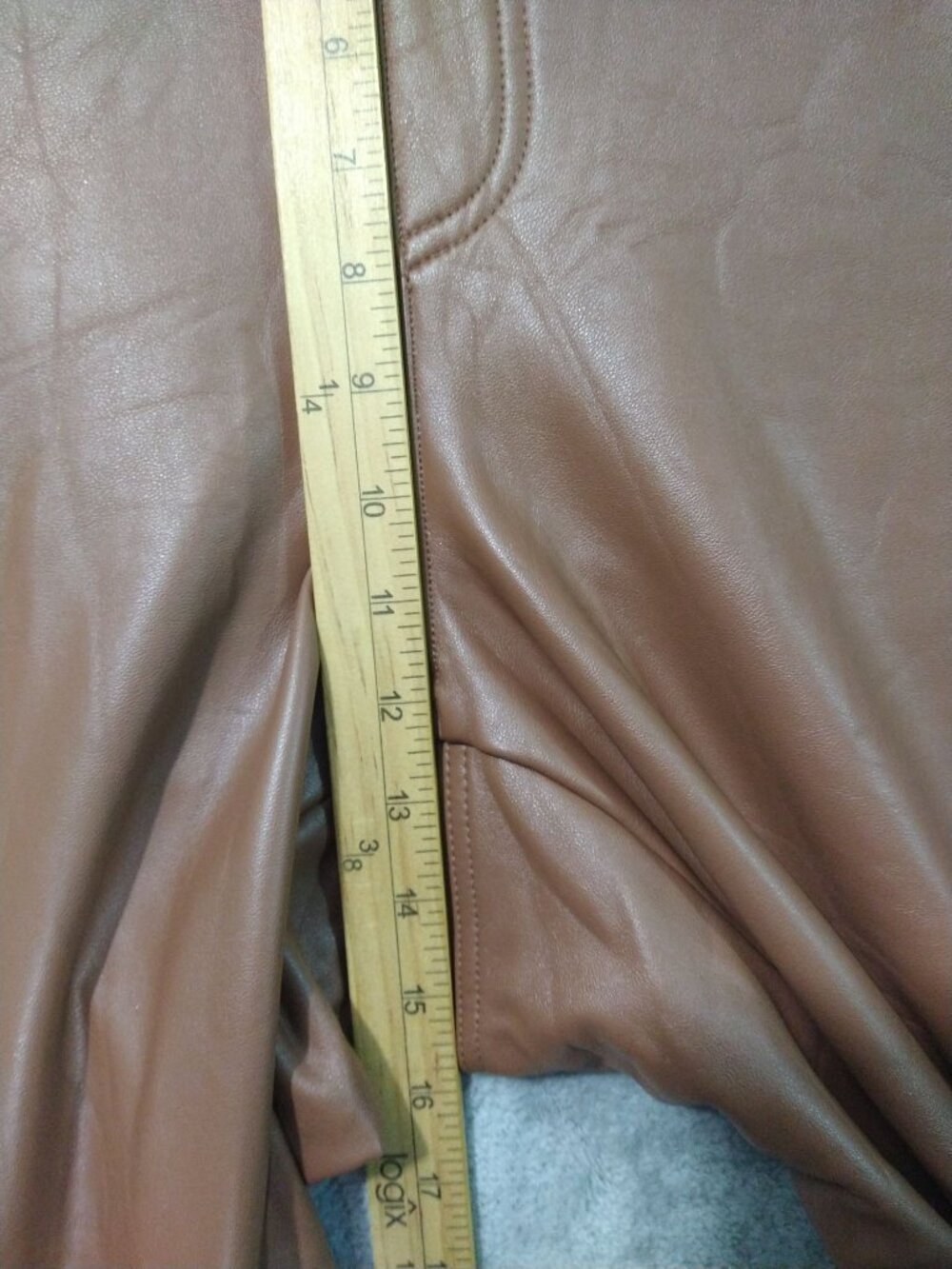 J Jill Pants Womens 3X Brown Faux Leather Pull On High Rise - Picture 4 of 10